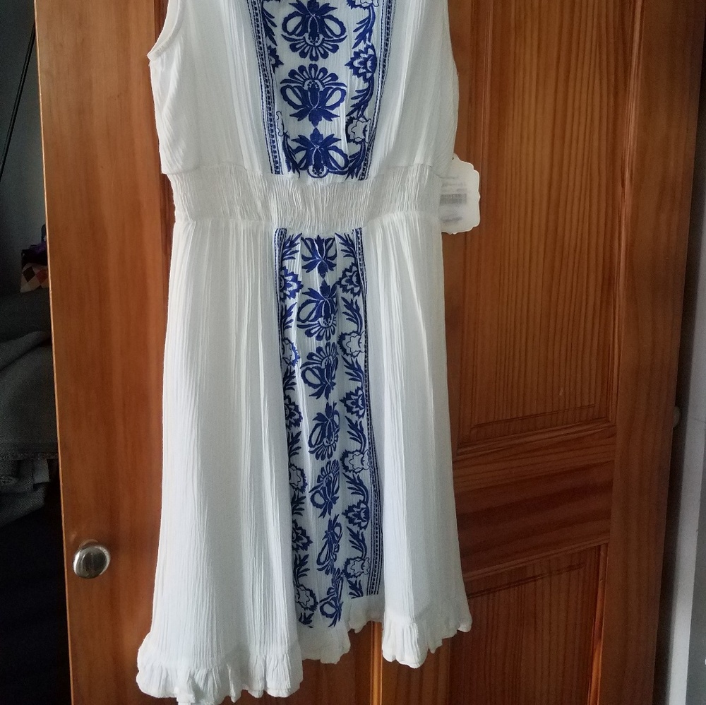 Altar'd State Dress with Royal Blue Embroidery